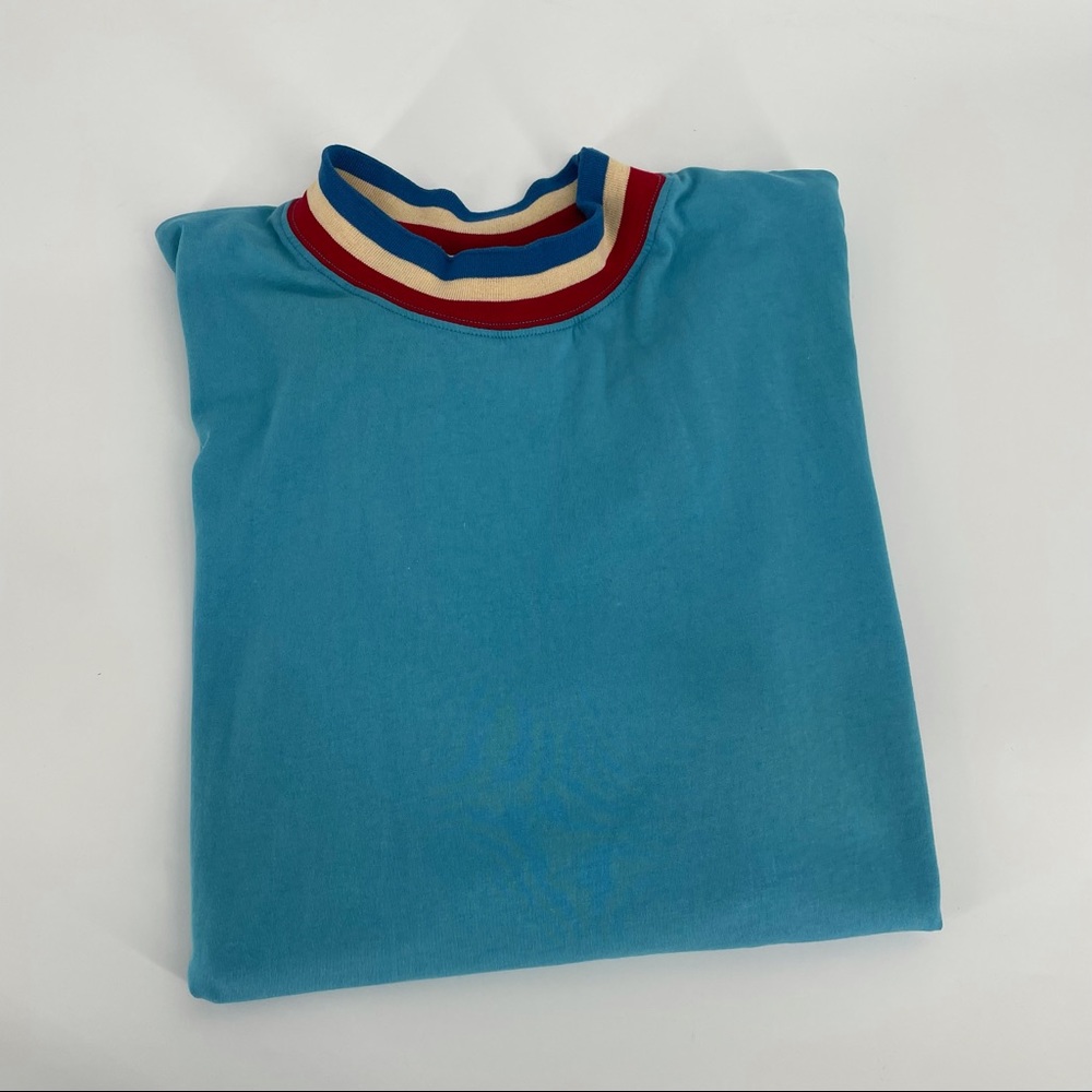 Big Bud Press Knitted Mock Neck Tee in Bicentennial Blue Women's Size 4XL - Picture 2 of 10